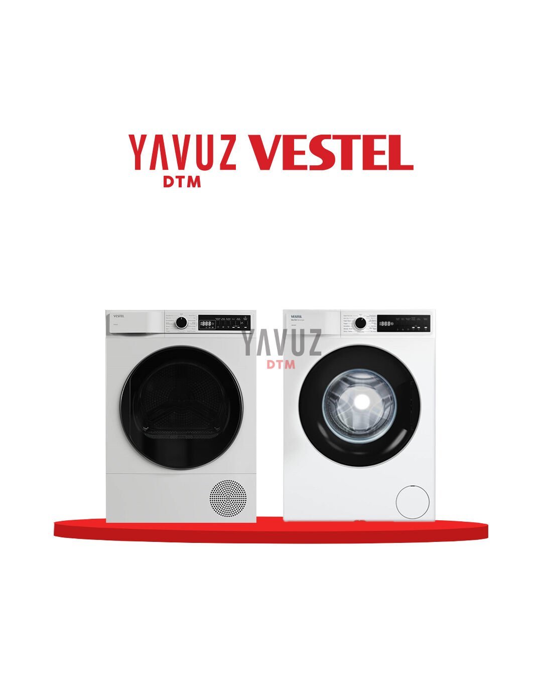 VESTEL 10 KG KURUTMA MAKİNESİ KM 106301 + VESTEL 10 KG ÇAMAŞIR MAKİNESİ CMI 106321