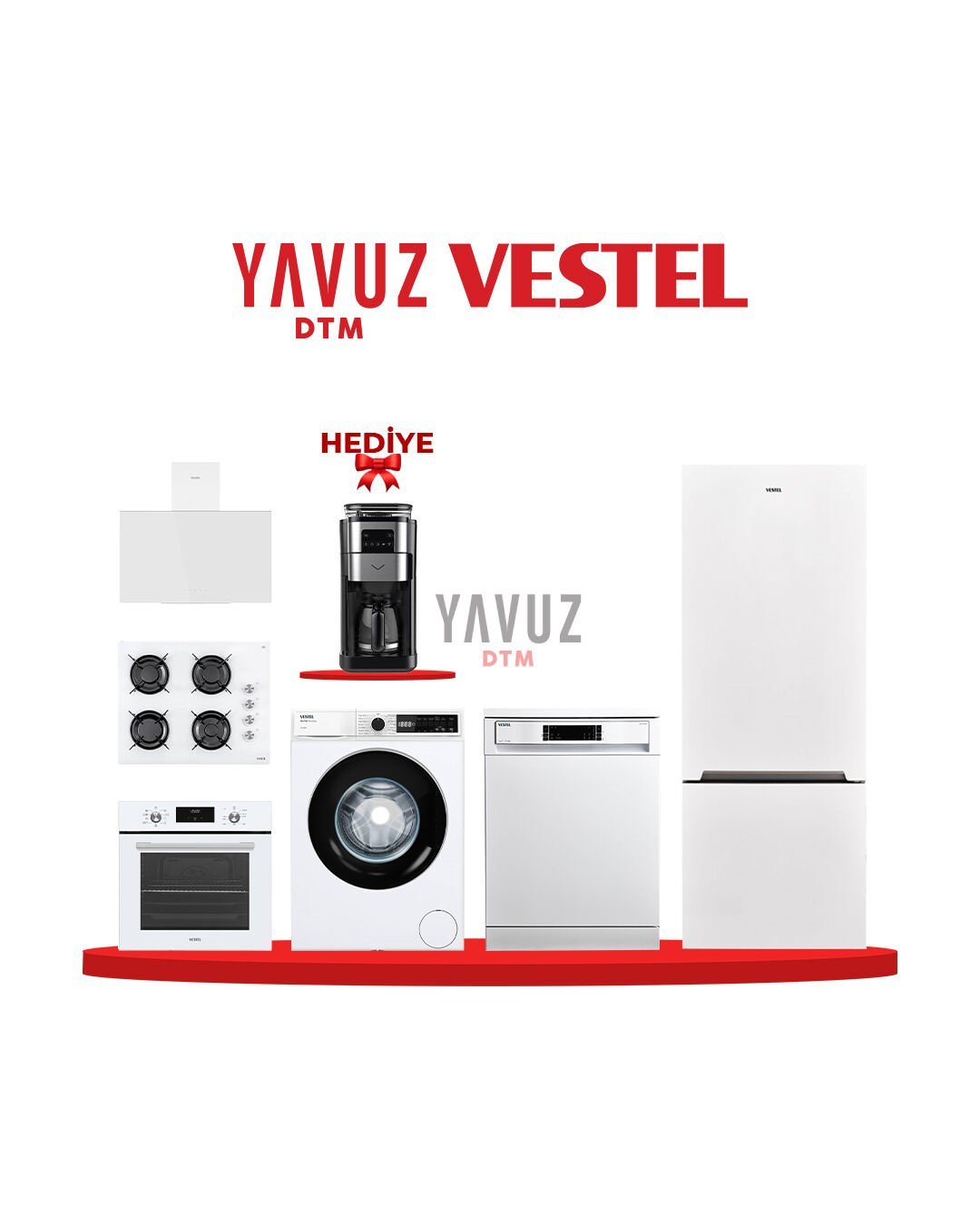VESTEL 471 Lt No-Frost Buzdolabı NFK52011 +VESTEL 9 Kg 1000 Devir Çamaşır Makinesi CMI 96301 + VESTEL 4 Programlı Bulaşık MakinesiBM 4212 WIFI +VESTEL 3 lü Ankastre set AO-65104 B DG-T + AD-63340 B + AF-7684 YB + VESTEL TAZE MİNİ FİLTRE KAHVE MAKİNESİ