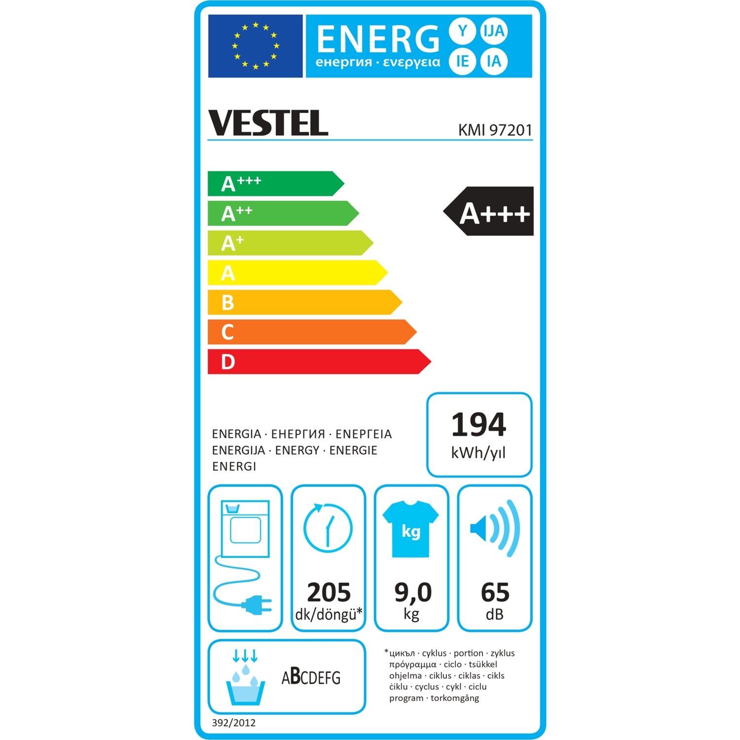 Vestel KMI 97201 9 Kg Kurutma Makinesi
