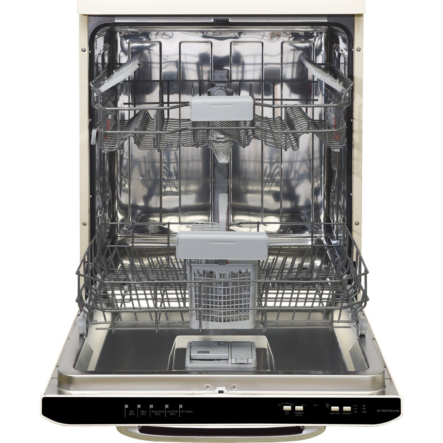 Vestel BM 5001 Retro Bej 5 Programlı Bulaşık Makinesi