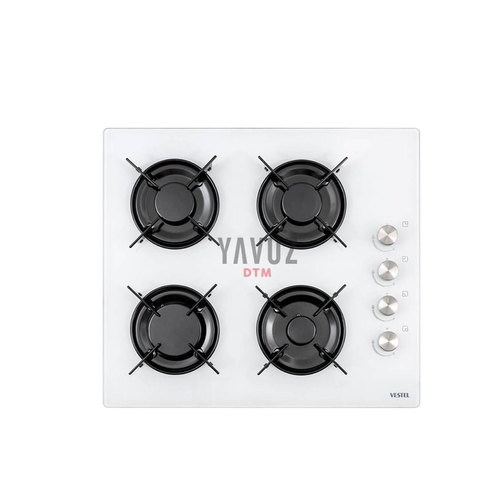 Vestel AO-6104 YB-DG 60 cm 4 Gözü Gazlı Beyaz Ankastre Ocak