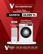 Vestel CMI 96301 9 Kg 1000 Devir Çamaşır Makinesi + HV1140 Hava Serinletici ve Isıtıcı