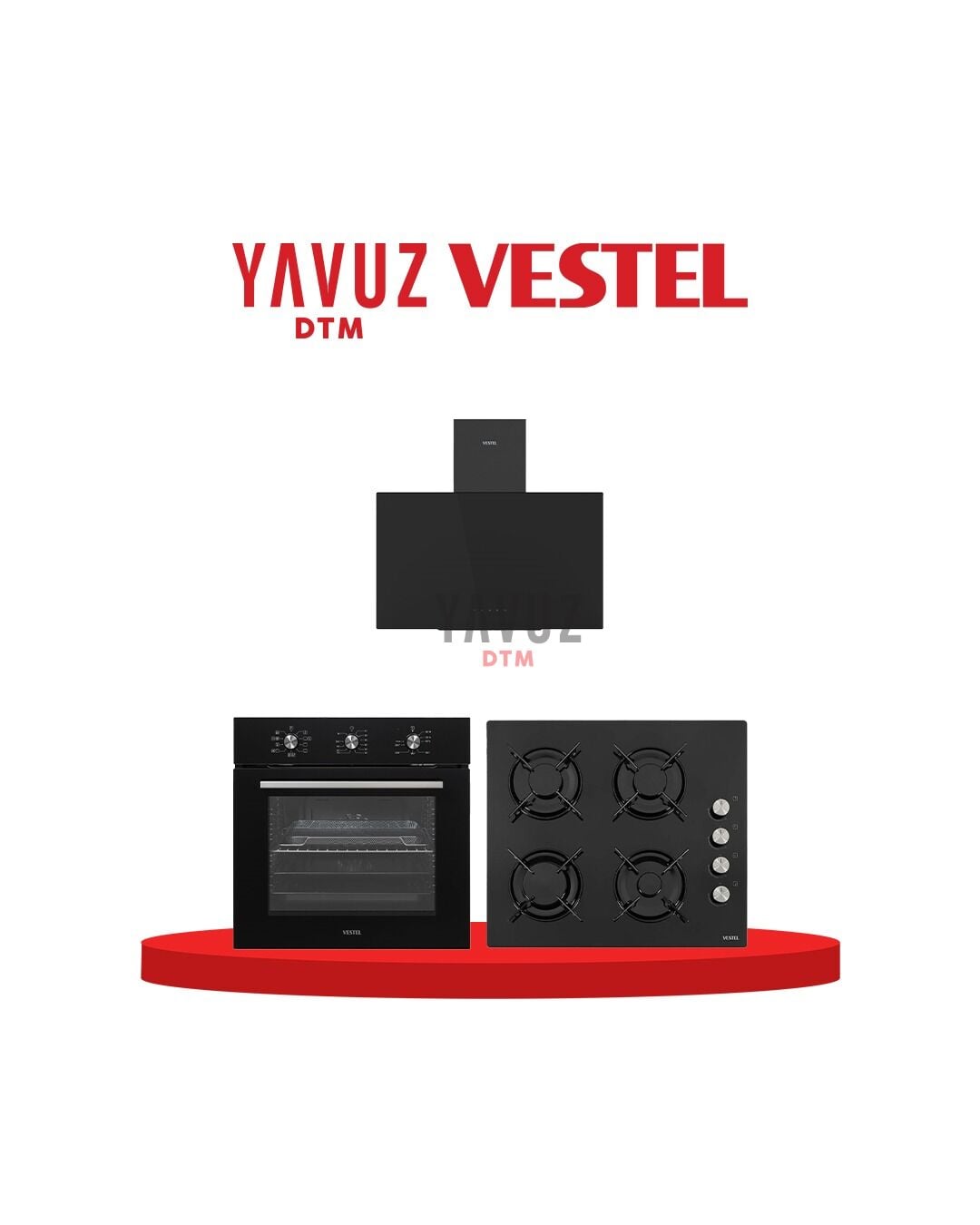 Vestel Lezzet Üçgeni Siyah Ankastre Set