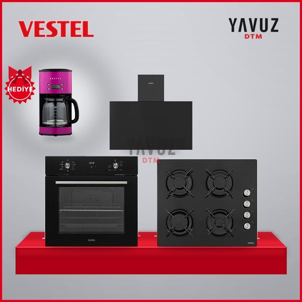 Vestel Şef Seti Siyah Ankastre Çeyiz Seti ve Evlilik Paketi