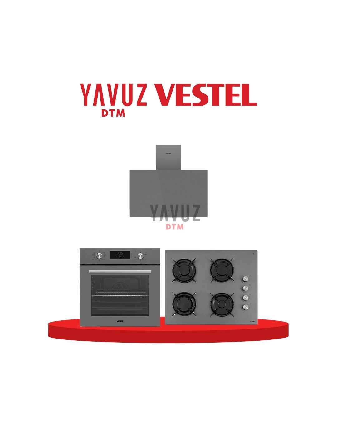 Vestel Gri Şıklık 3'Lü Ankastre Set