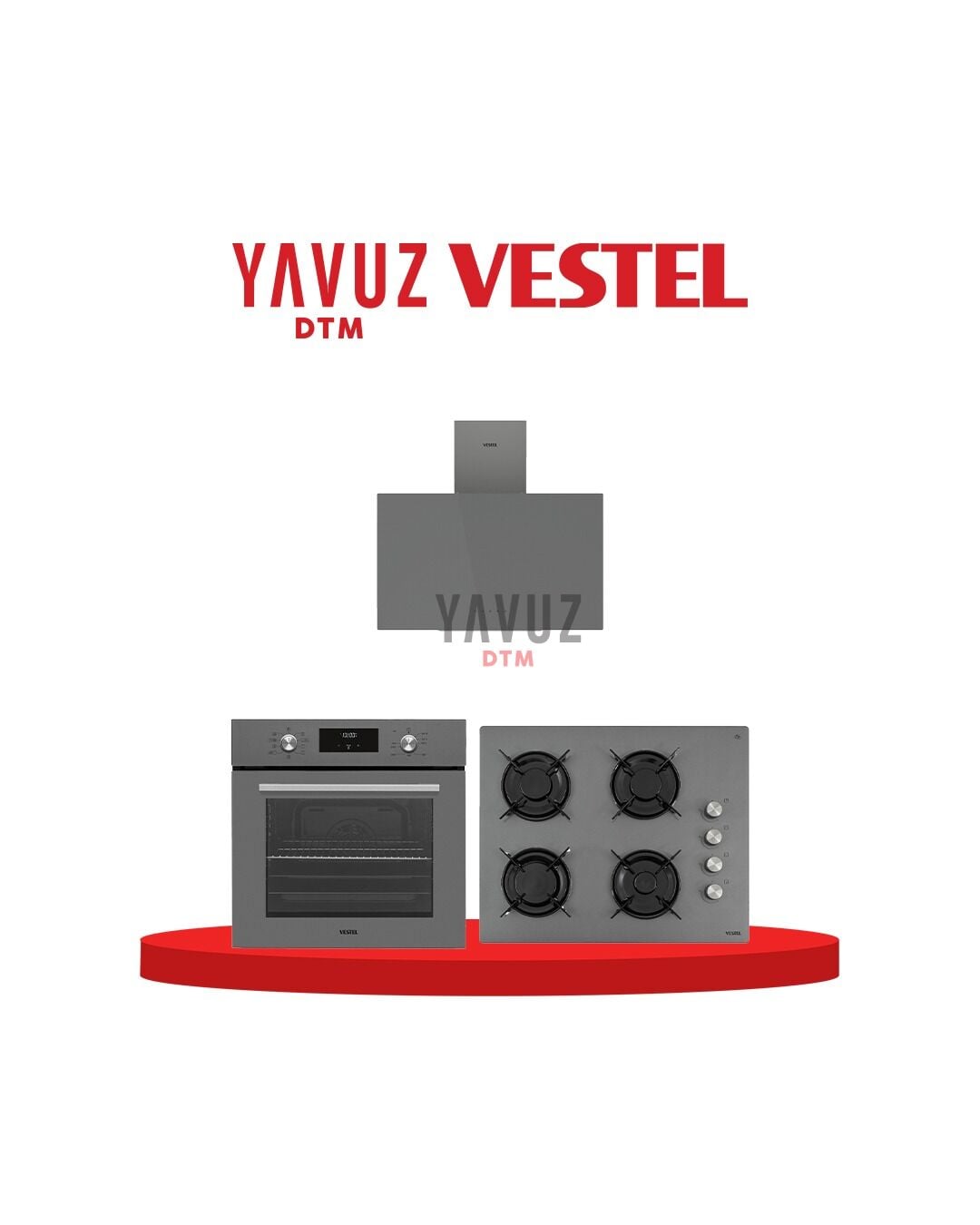 Vestel Gri Şıklık 3'Lü Ankastre Set