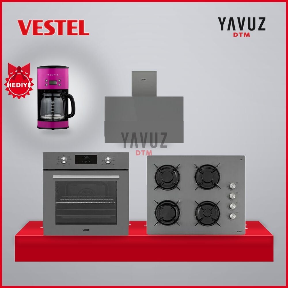 Vestel Gri Cam 3'Lü Ankastre Çeyiz Seti 1
