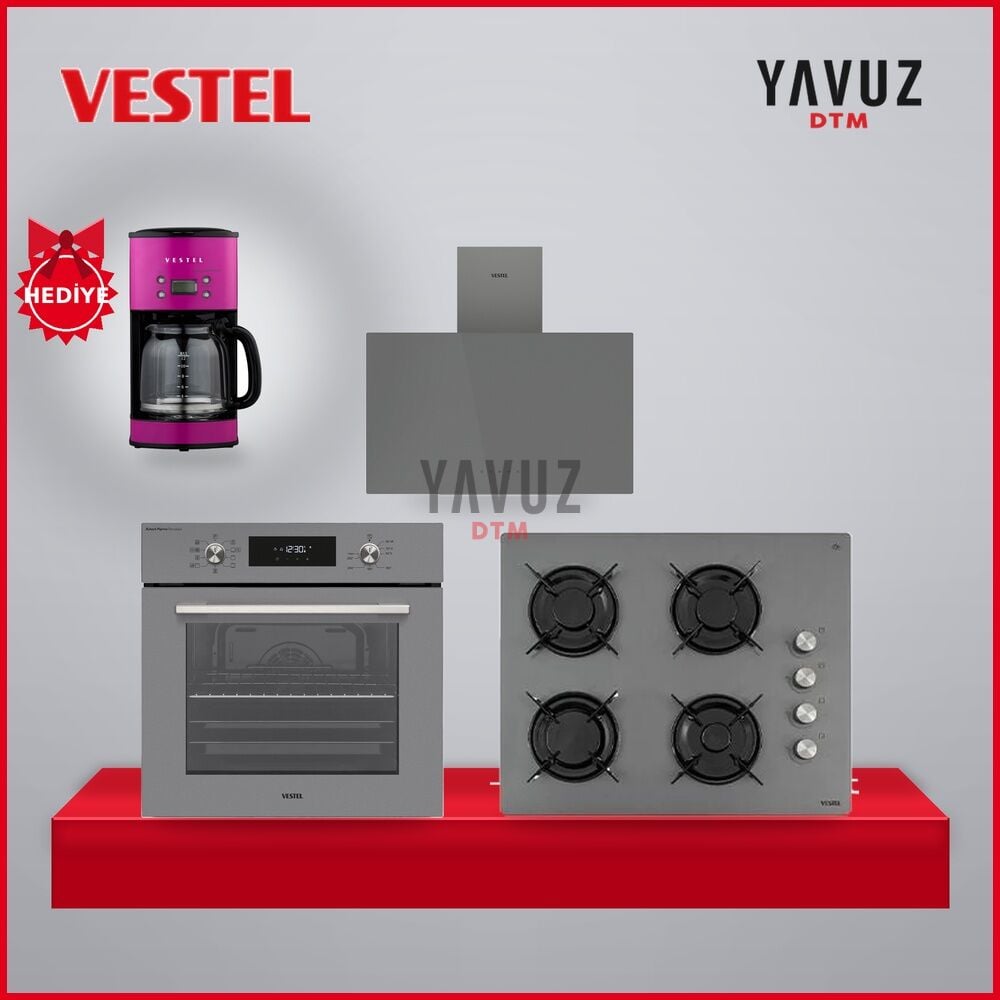 Vestel Gri Cam 3'Lü Ankastre Çeyiz Seti 2