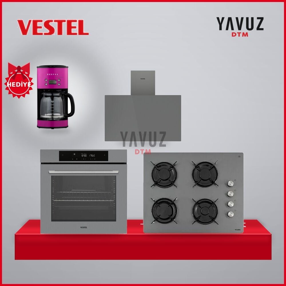 Vestel Gri Cam 3'Lü Ankastre Çeyiz Seti 4